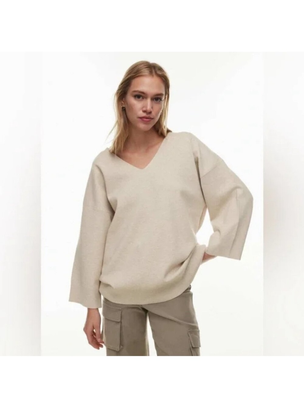 Aritzia Souvenir Sweater, Heather Taupe, Size 2/Medium